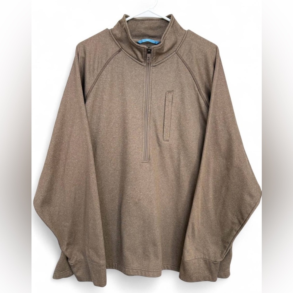 Men's Wrangler Cool Vantage Tan Half Zip Fleece Pullover XXL Performance Wicking